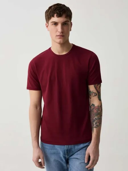Футболка Slim-Fit из органического хлопка стрейч Ovs, цвет dark red
