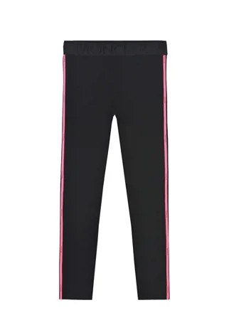 Черные леггинсы с красными лампасами Moncler