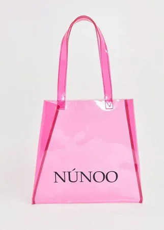 Маленькая розовая сумка-тоут из прозрачного материала Nunoo-Розовый