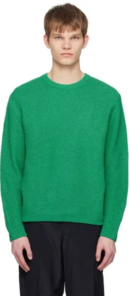 Зеленый ажурный свитер Solid Homme