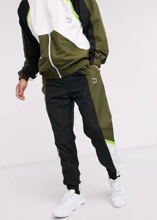 Джоггеры цвета хаки Puma TFS-Зеленый