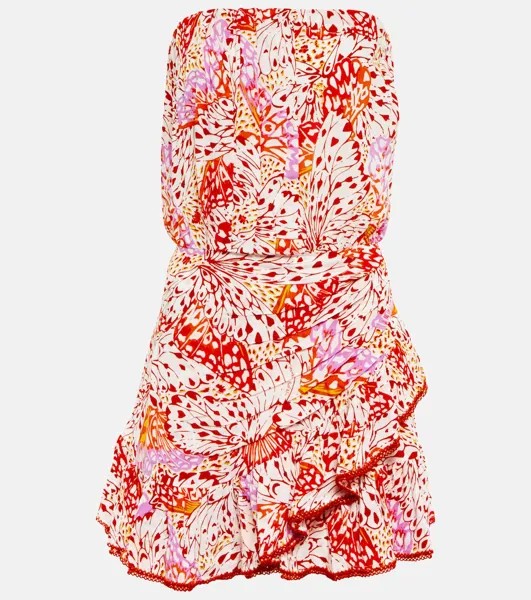 Мини-платье-бандо Ambra с принтом POUPETTE ST BARTH, разноцветный