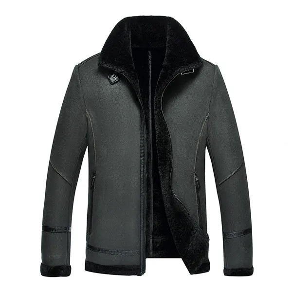 Мужская Байкерская кожаная куртка, байкерская куртка из искусственной овечьей кожи с меховой подкладкой, для зимы, 2022