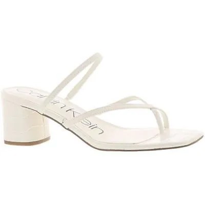 Calvin Klein Womens Becca White Dress Sandals Shoes 9.5 Medium (B,M) BHFO 7138