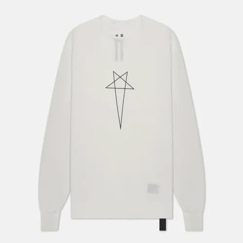 Лонгслив Rick Owens luxor level t pentagram logo, хлопок, размер m, белый