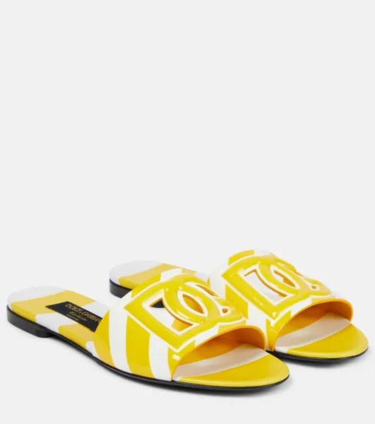 Шлепанцы Portofino DG из лакированной кожи Dolce&Gabbana, желтый