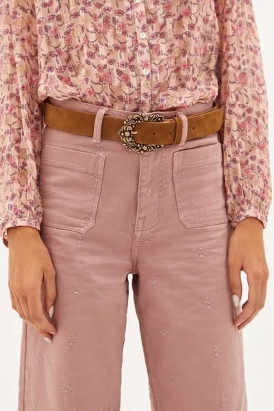 Эйби. Широкие джинсы с вышивкой Hoss Intropia, розовый