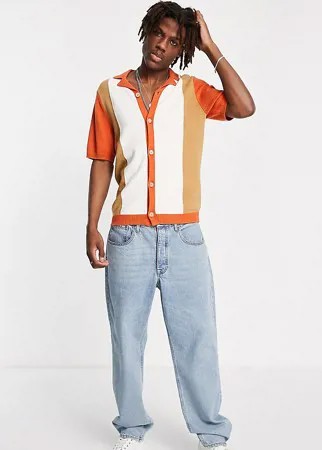 Трикотажная рубашка в стиле колор блок Reclaimed Vintage Inspired-Разноцветный