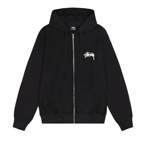 Толстовка Stussy с рваной молнией, цвет Черный