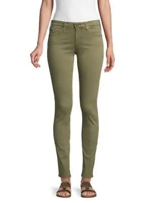 AG Женские зеленые эластичные ультрамягкие джинсы скинни с застежкой-сигареткой, талия 25