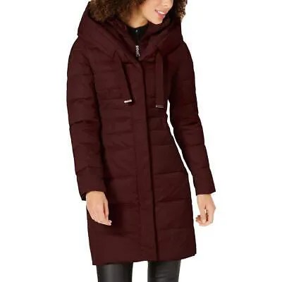 Женское стеганое пуховое приталенное зимнее пуховое пальто Tahari Mia с нагрудником