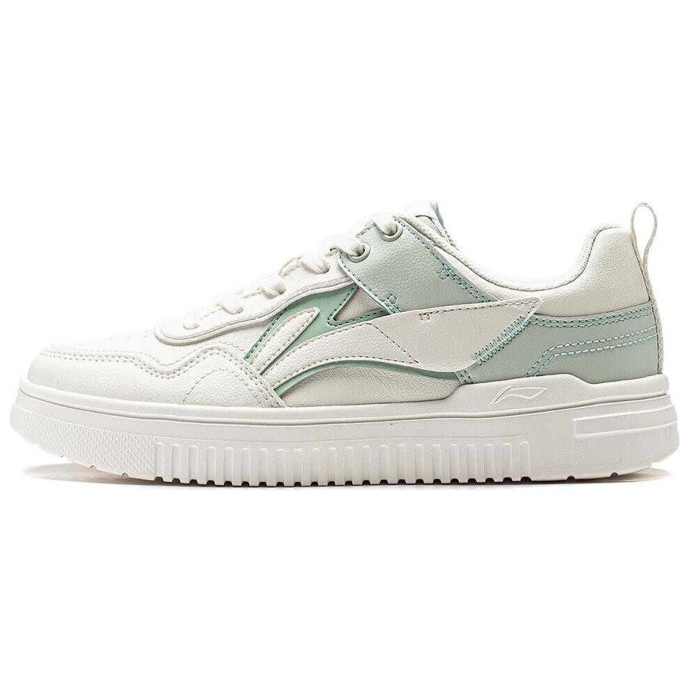 Кроссовки LINING Qingyun Lifestyle Shoes Women's Low-top Off-white/glacial Green, зеленый