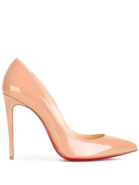Christian Louboutin туфли-лодочки Pigalle Follies 100, нейтральный цвет