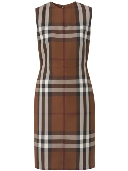 Платье в клетку Burberry, коричневый