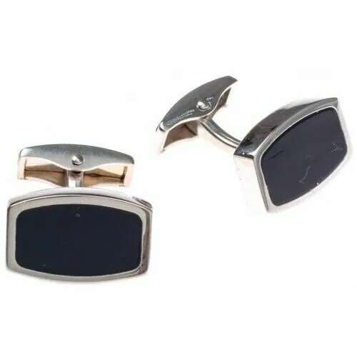 Запонки WowMan Jewelry, черный, серебряный