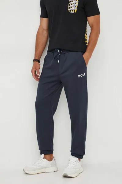 Хлопковые спортивные брюки BOSS Boss, темно-синий
