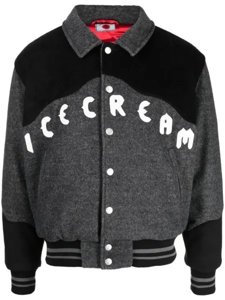 ICECREAM бомбер с вышитым логотипом, серый
