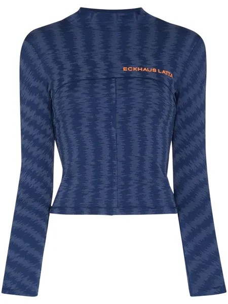Eckhaus Latta укороченная футболка с абстрактным узором