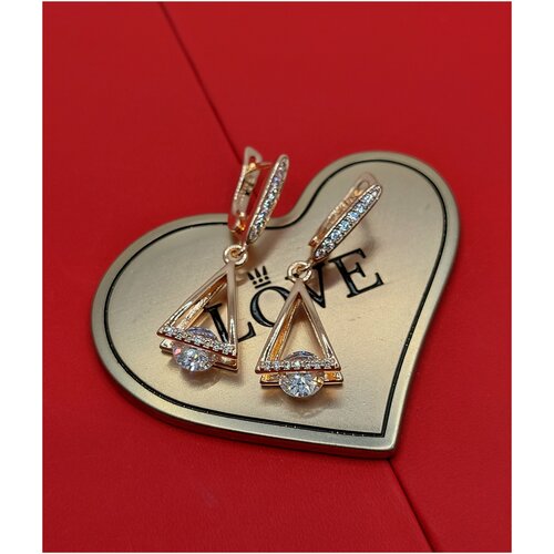 Серьги цепочки FJ Fallon Jewelry, искусственный камень, золотой, желтый
