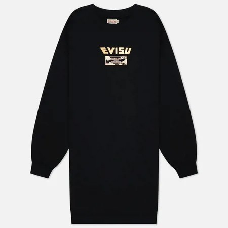 Женская толстовка Evisu All Over Printed Daicock Tunic, цвет чёрный, размер S