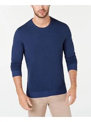 ALFANI Мужской синий классический пуловер из смесового хлопка, свитер M