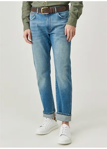 Мужские джинсовые брюки узкого кроя темно-синего цвета Wrangler