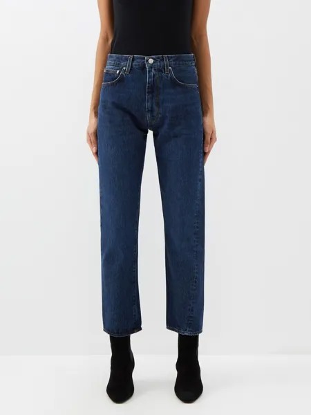 Оригинальные прямые джинсы с перекрученными швами. Toteme, синий