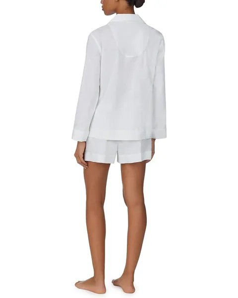 Пижамный комплект LAUREN Ralph Lauren Long Sleeve Notch Collar Short PJ Set, белый