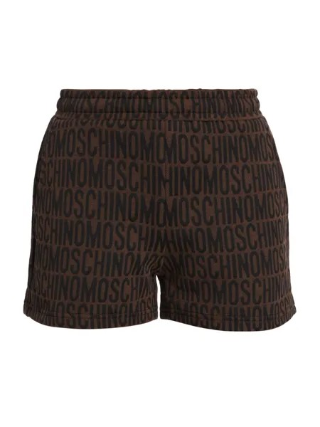 Трикотажные шорты с приподнятым логотипом Moschino, коричневый