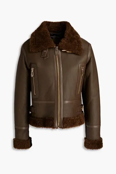 Байкерская куртка из овчины Dom Goor, темно коричневый