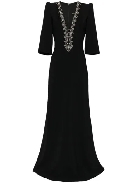 Jenny Packham платье Rive Gauche с кристаллами, черный