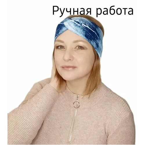 Повязка  повязка на голову женская, размер OneSize, мультиколор, белый