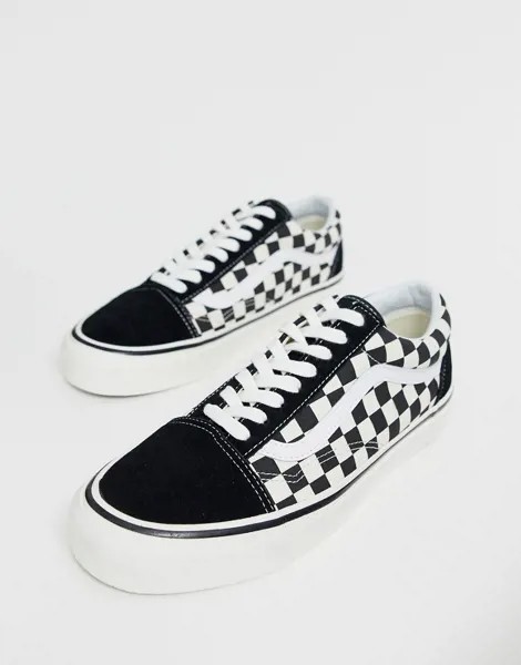 Черные кроссовки с шахматным узором Vans Anaheim Old Skool 36 DX-Черный