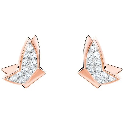 Серьги пусеты SWAROVSKI, кристаллы Swarovski, золотой, серебряный