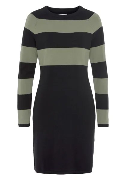 Вязаное платье Tamaris, цвет Green/Black