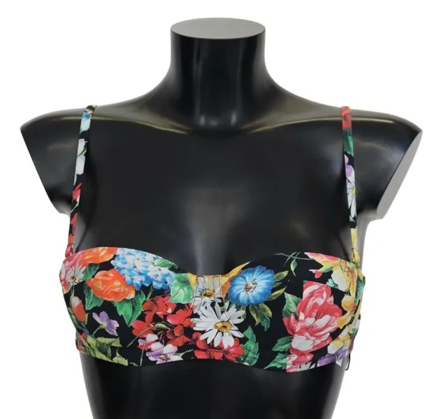 DOLCE - GABBANA Верх бикини, разноцветный купальник с цветочным принтом IT1 / XS Рекомендуемая розничная цена 350 долларов США