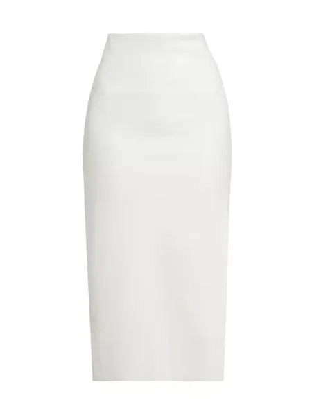 Кожаная юбка-комбинация Maeve Vegan Alice + Olivia, цвет off white