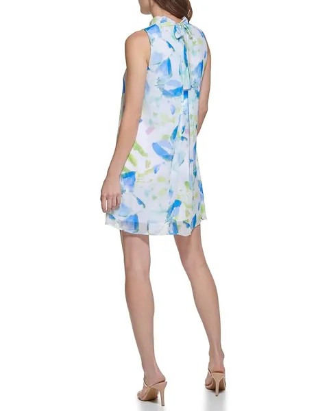 Платье DKNY Mock Neck Shift Dress, цвет Cobalt Multi