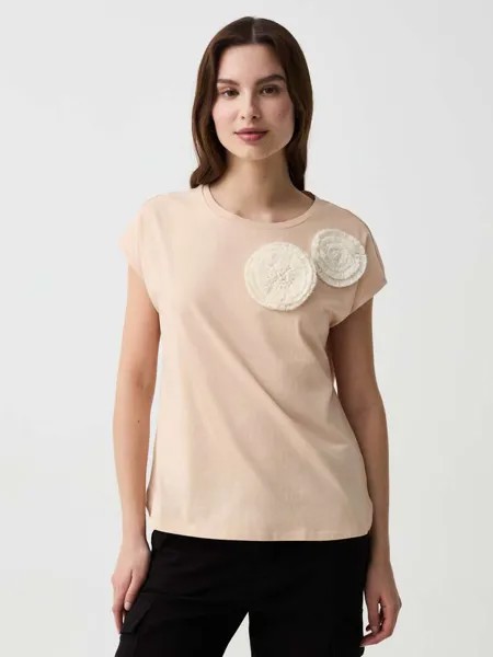 Футболка с рукавами-кимоно и аппликациями Ovs, цвет baby pink