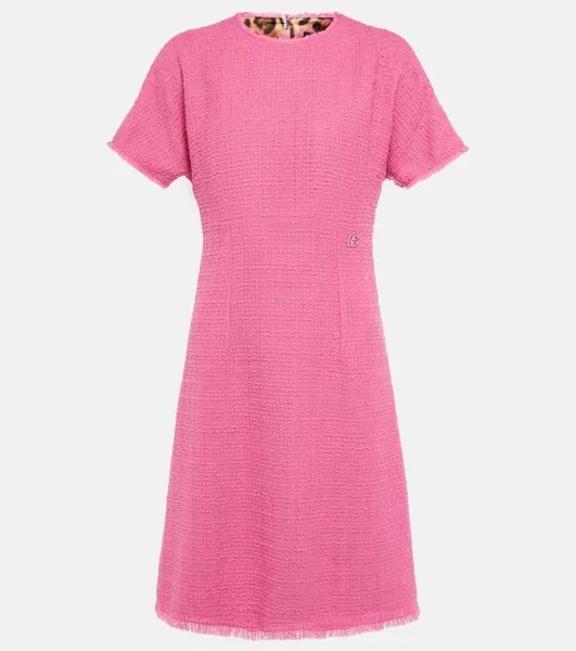 Мини-платье Raschel из смесовой шерсти DOLCE&GABBANA, розовый