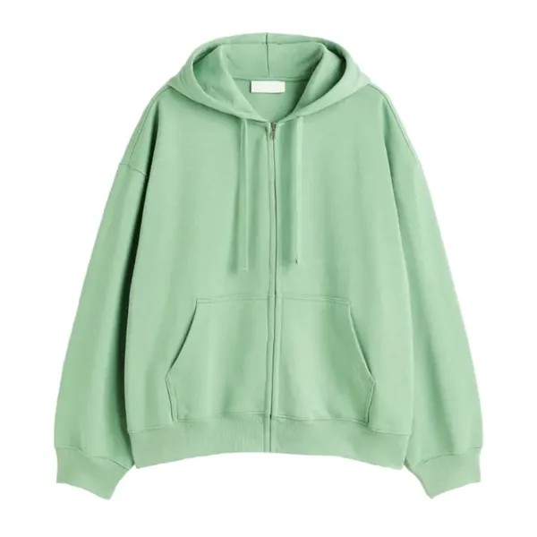 Толстовка с капюшоном H&M Oversized Fit, зеленый