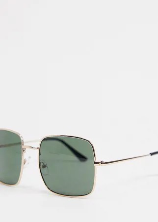 Квадратные солнцезащитные очки в золотистой оправе South Beach-Золотистый