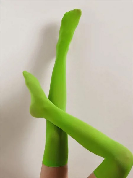 Чулки женские EROS Однотонная зеленые one size