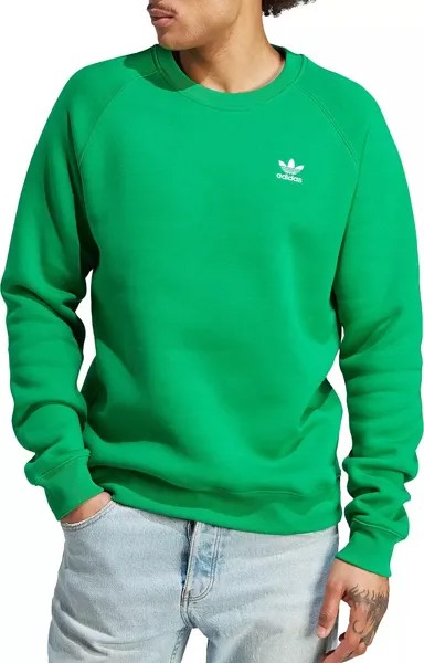 Мужской свитшот с круглым вырезом и трилистником Adidas Originals Adicolor Essentials, зеленый