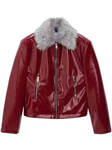 MSGM куртка из искусственной кожи, красный