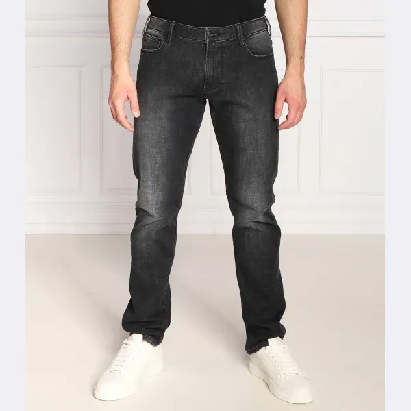 Джинсы узкого кроя J06 с добавлением шерсти Emporio Armani, черный