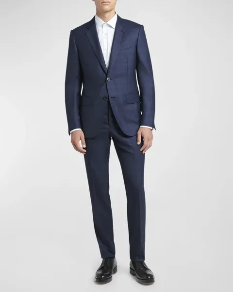 Мужской шерстяной костюм в клетку в тон Centoventimila ZEGNA, цвет Blue Navy Check