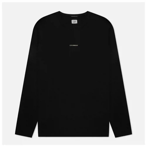 Мужской лонгслив C.P. Company Mercerized Light Jersey Chest Logo чёрный , Размер XXXL