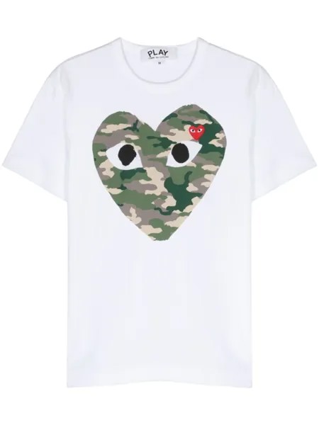 Comme Des Garçons Play футболка с камуфляжным принтом, белый