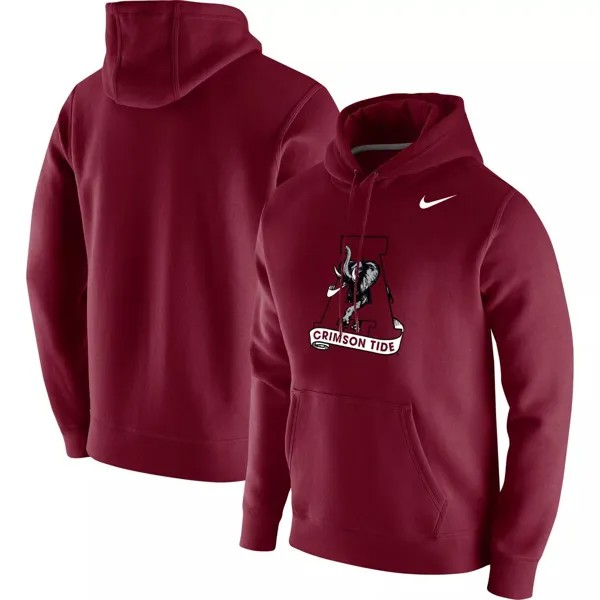 Мужской пуловер с капюшоном и логотипом Crimson Alabama Crimson Tide Vintage School Nike